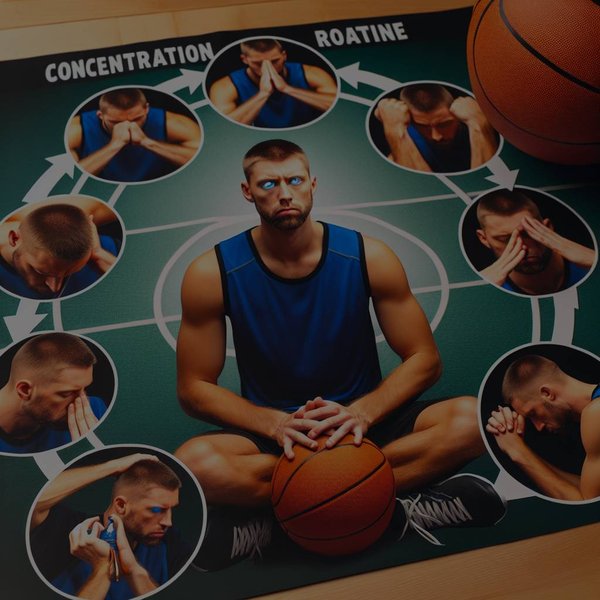 Quelle est la routine de concentration recommandée avant un match de basket important ?